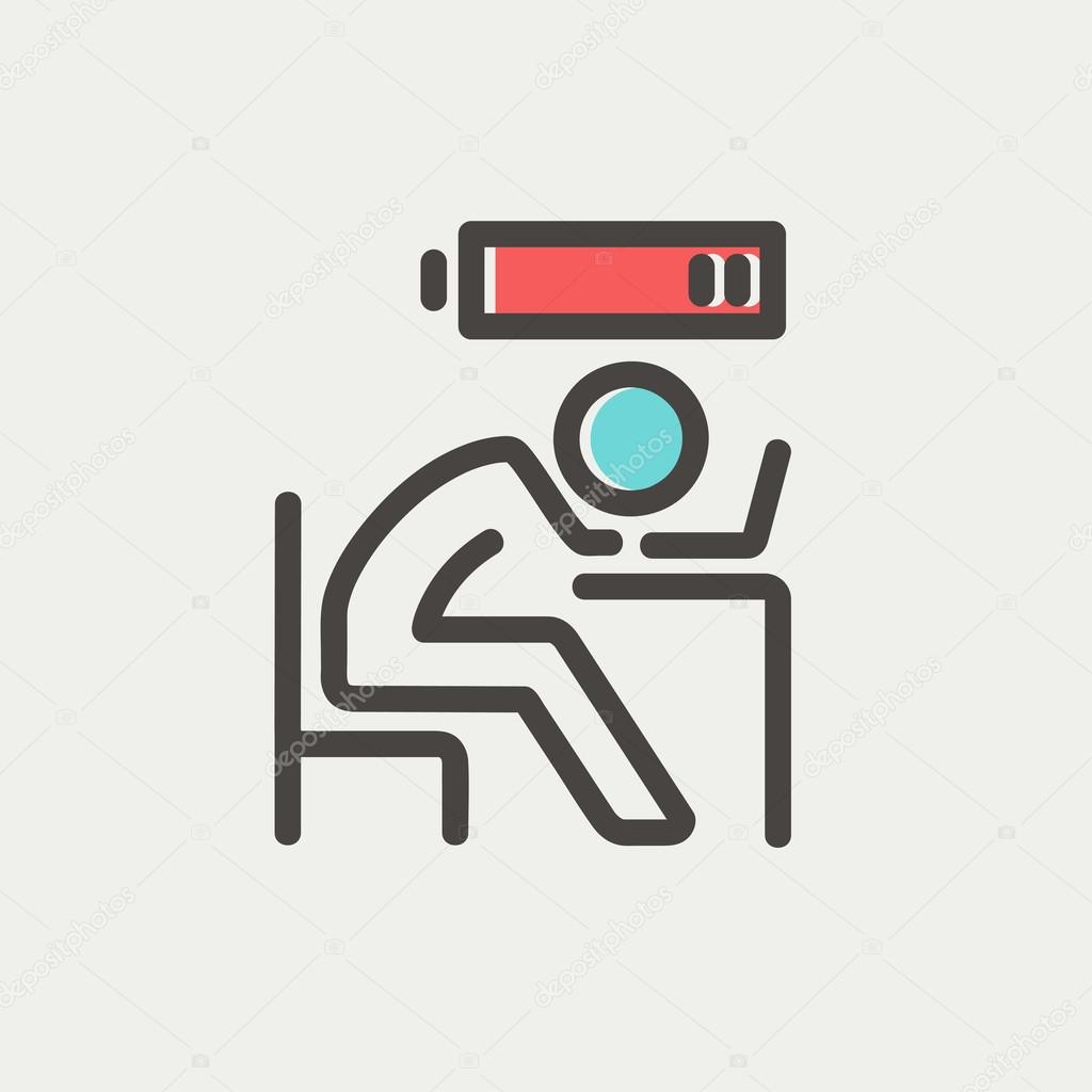 Businessman in low power thin line icon