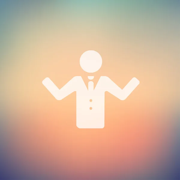 Man raising hand in flat style icon — Stock Vector