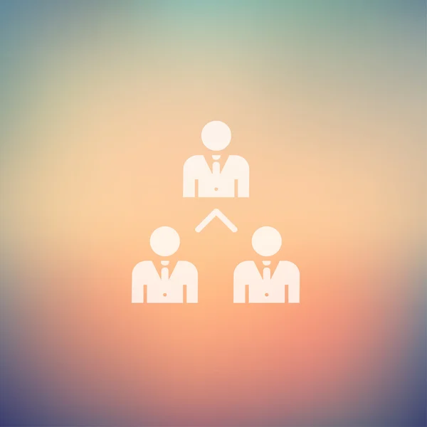 Three business people in flat style icon — Stock Vector