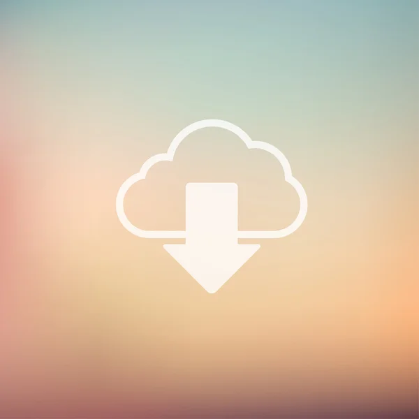 Cloud scaricare in stile piatto icona — Vettoriale Stock