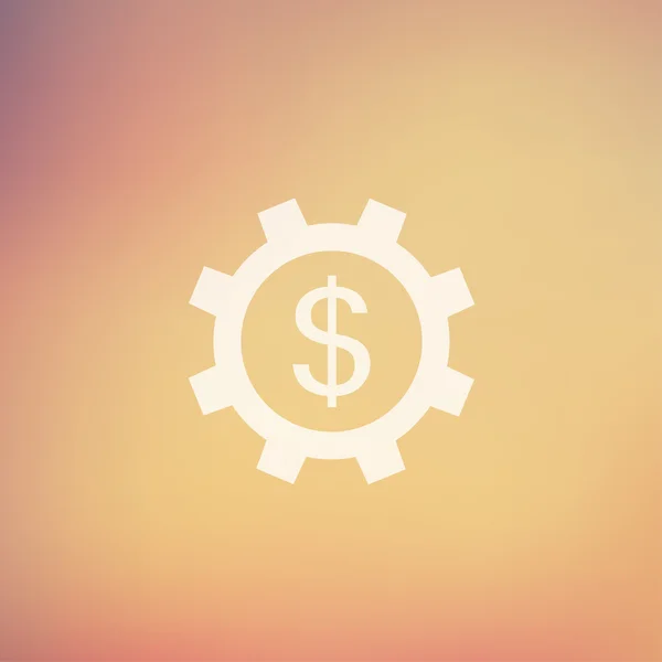 Zařízení a znak dolaru v ploché styl ikon — Stockový vektor