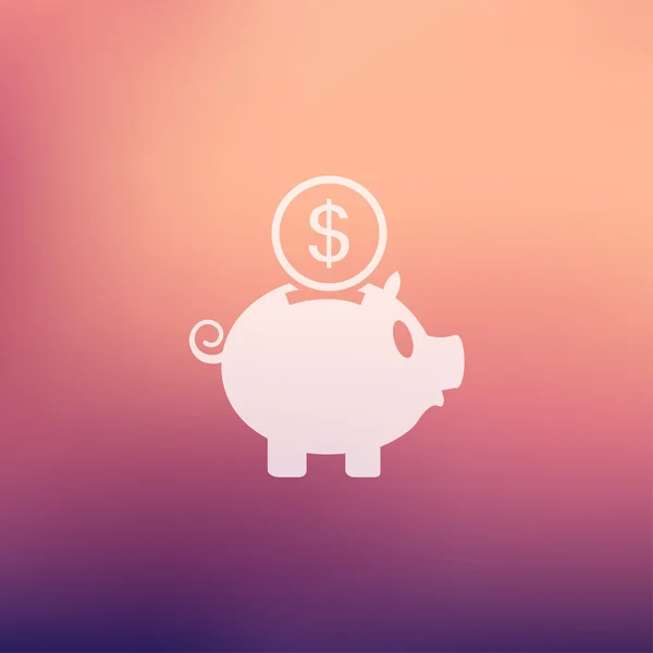 Piggy bank and dollar coin in flat style icon — Stock Vector