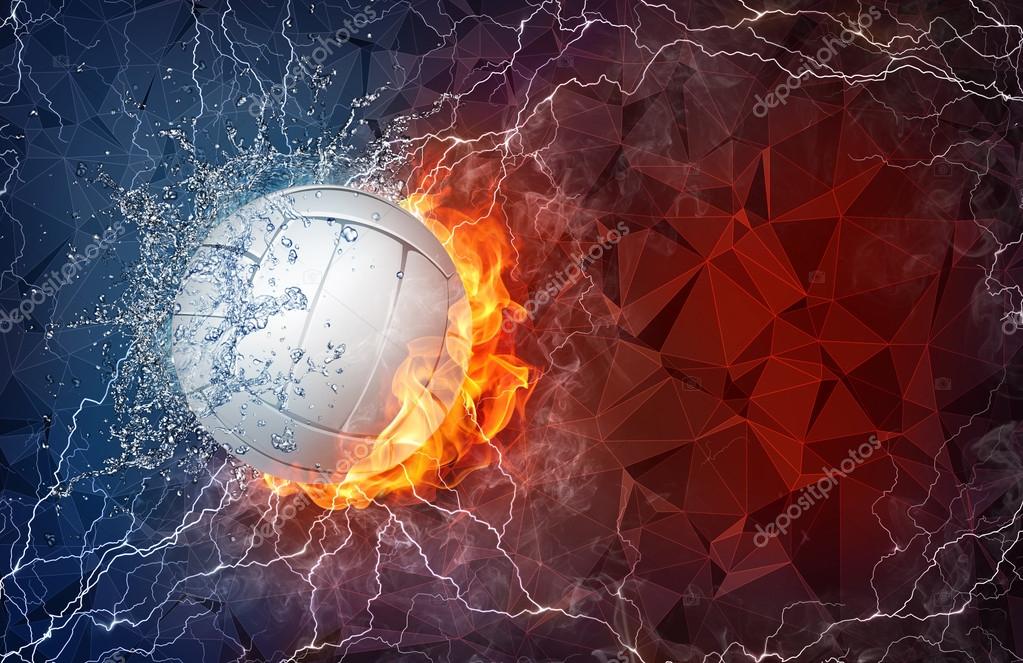 Volleyball ball in fire and water Stock Photo by ©VisualGeneration 70696725