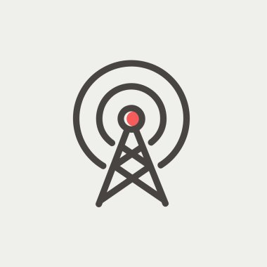 Anten ince çizgi simgesi