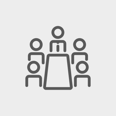 İş karşılaşma içinde office ince çizgi simgesini