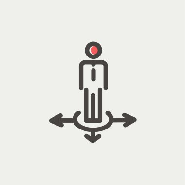 Adam üç şekilde ince çizgi simgesi