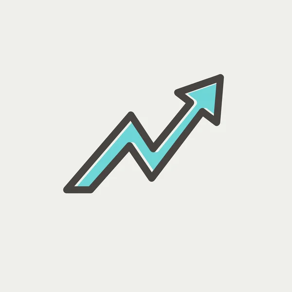 Lightning arrow upward thin line icon — Stock Vector