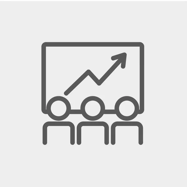 Icono de línea delgada crecimiento empresarial — Vector de stock