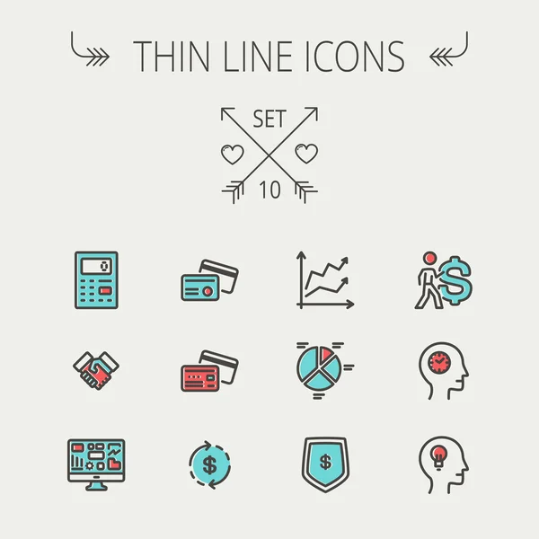 Business thin line icons. — Stock Vector