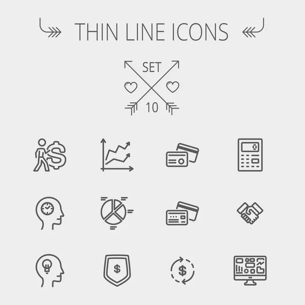 Business thin line icons. — Stock Vector