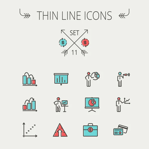 Zakelijke dunne lijn pictogram — Stockvector