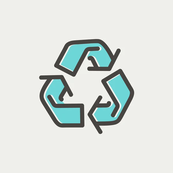 Recykling symbol cienka linia ikona — Wektor stockowy