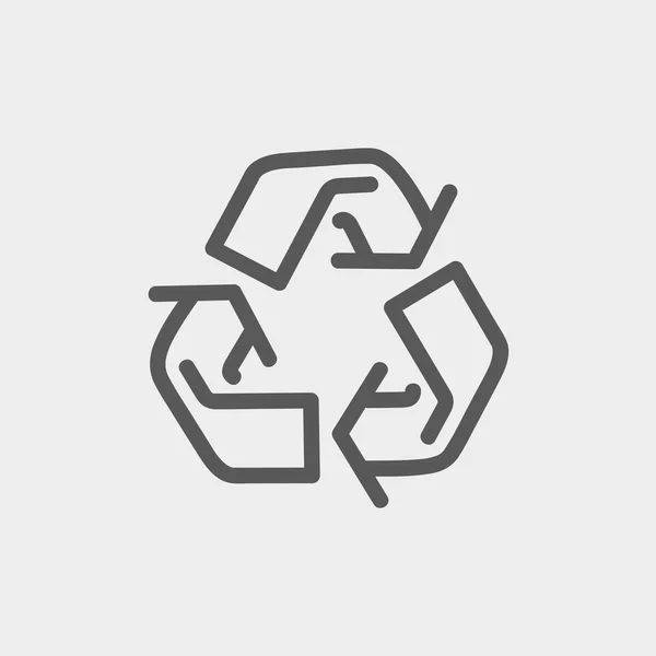 Recykling symbol cienka linia ikona — Wektor stockowy