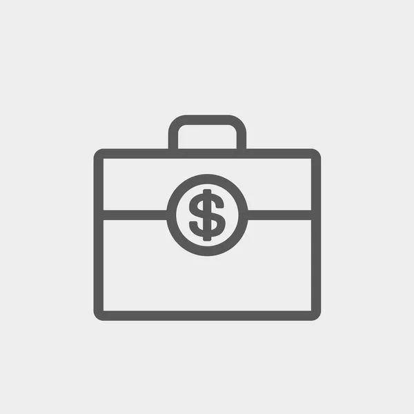 Money suitcase thin line icon — Stock Vector