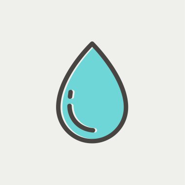 Su damlası ince çizgi simgesi