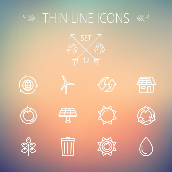 Ecology thin line icons