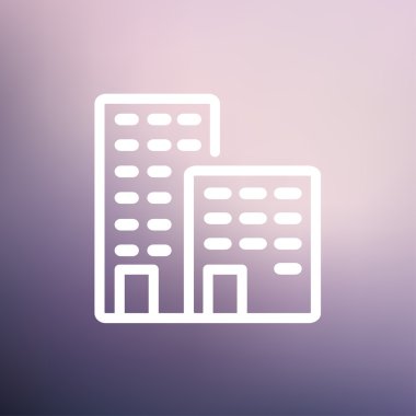 Ofis binaları ince çizgi simgesi