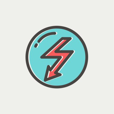 Yıldırım ok ince çizgi simgesiyle kabarcık