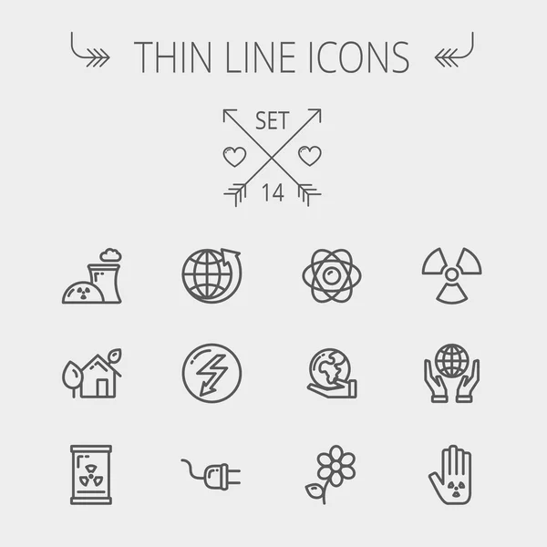 Ecology thin line icons — Stock Vector