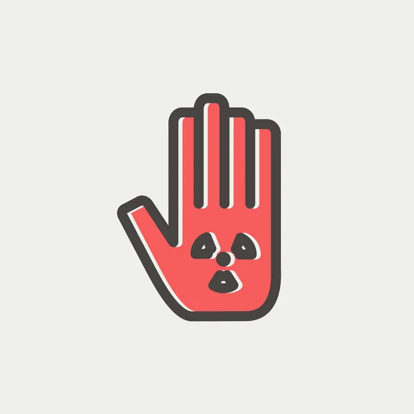 Mão e algum ícone de linha fina de objeto — Vetor de Stock