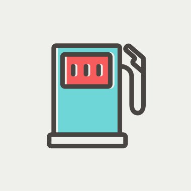 Benzin pompası ince çizgi simgesi