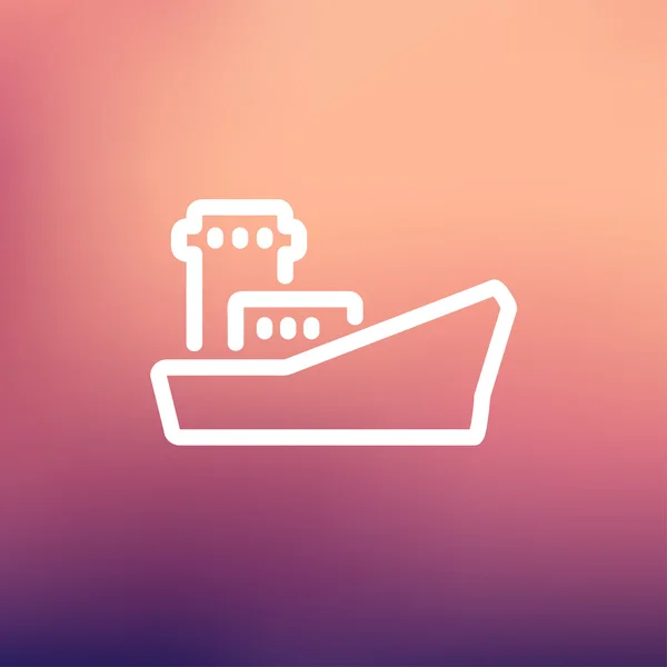 Lading containerschip dunne lijn pictogram — Stockvector