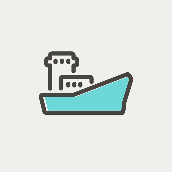 Ikon baris tipis kapal kontainer kargo - Stok Vektor