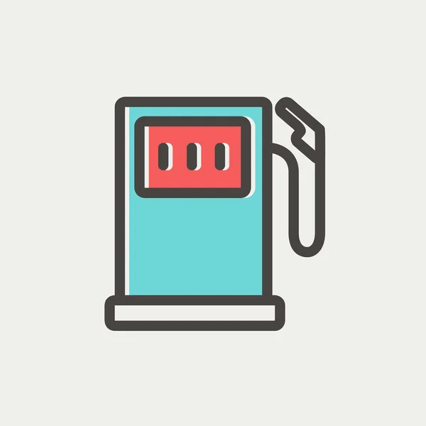 Benzine pomp dunne lijn pictogram — Stockvector