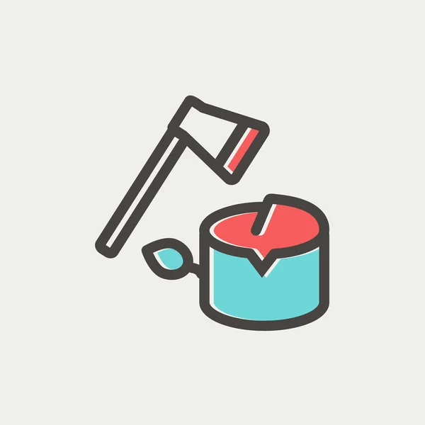 Ax y madera icono de línea delgada — Vector de stock