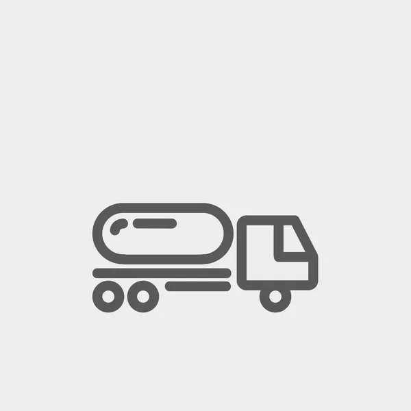 Camião de combustível ícone linha fina — Vetor de Stock