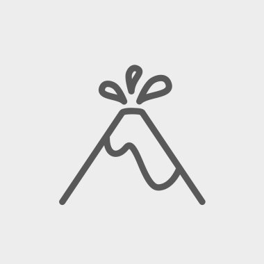 Yanardağ patlayan ince çizgi simgesi