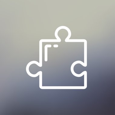 Parçalı bulmaca ince çizgi simgesi