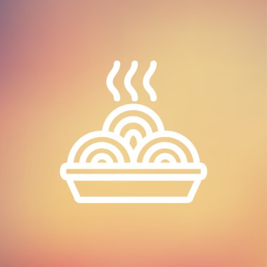 Sıcak yemek tabağı ince çizgi simgesi