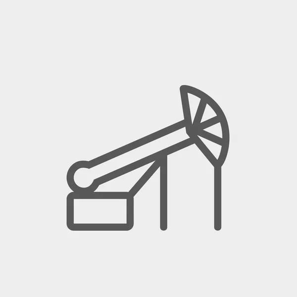 Pump Jack Oil Crane thin lihe icon — Stock Vector