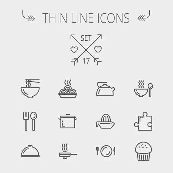 Food thin line icon set — Stock Vector