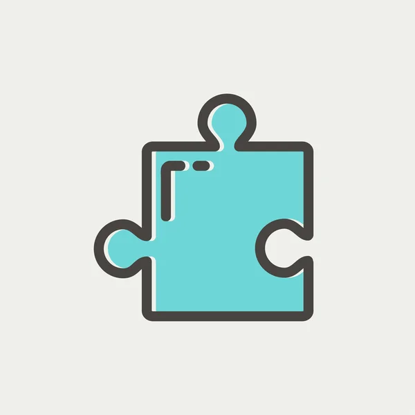 Jigsaw Puzzle icono de línea delgada — Vector de stock