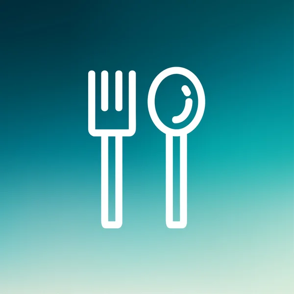 汤匙和叉子细线图标 — 图库矢量图片
