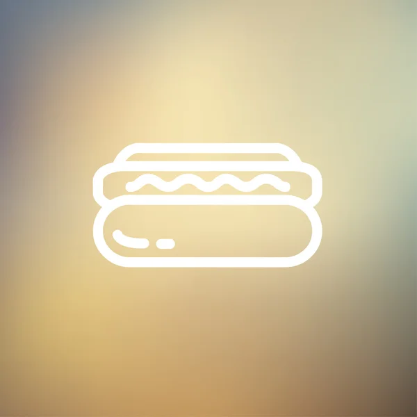 Ikon baris tipis sandwich Hotdog - Stok Vektor
