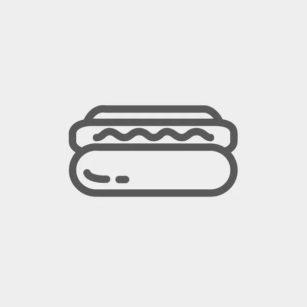 Ikon baris tipis sandwich Hotdog - Stok Vektor