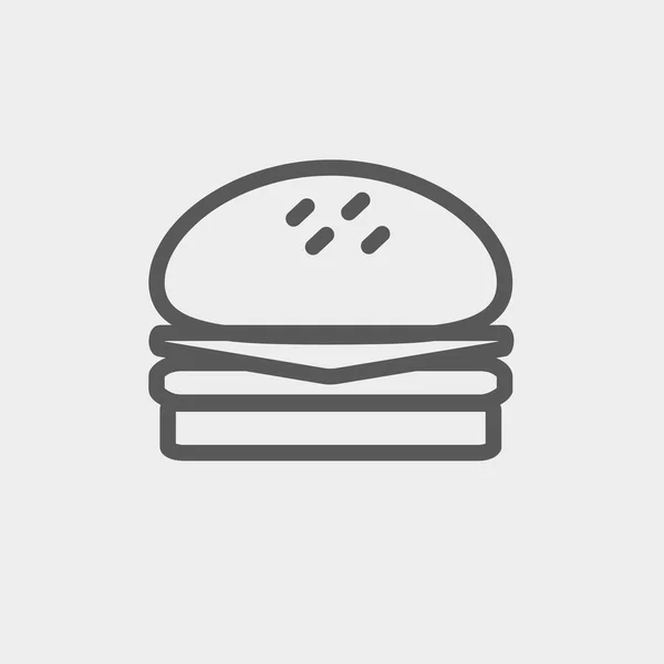 Hambúrguer ícone linha fina — Vetor de Stock