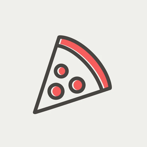 Pizza Slice Icono de línea delgada — Vector de stock