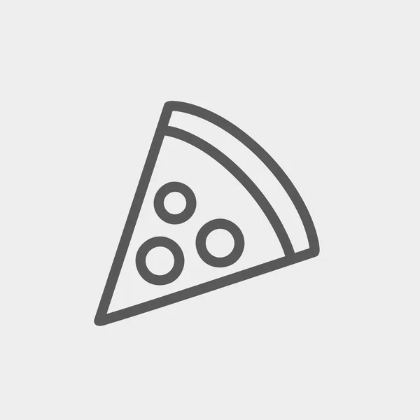 Pizza Slice Icono de línea delgada — Vector de stock