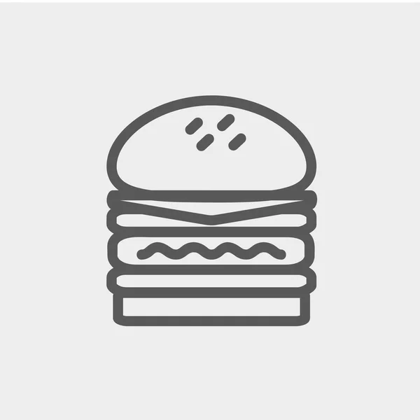 Dubbele hamburger dunne lijn pictogram — Stockvector