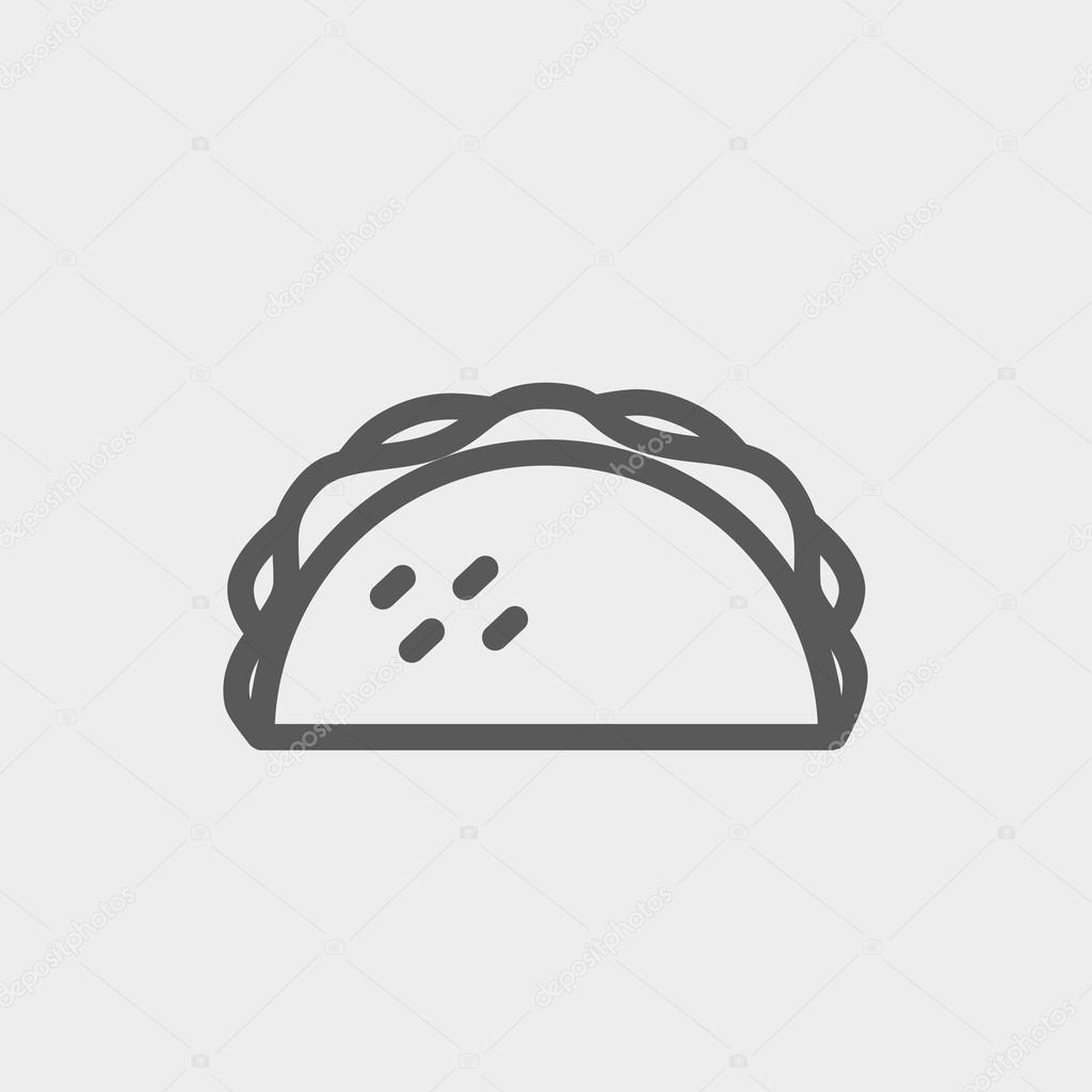 Taco thin line icon