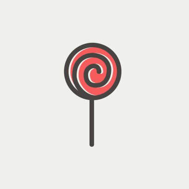 Lolipop ince çizgi simgesi
