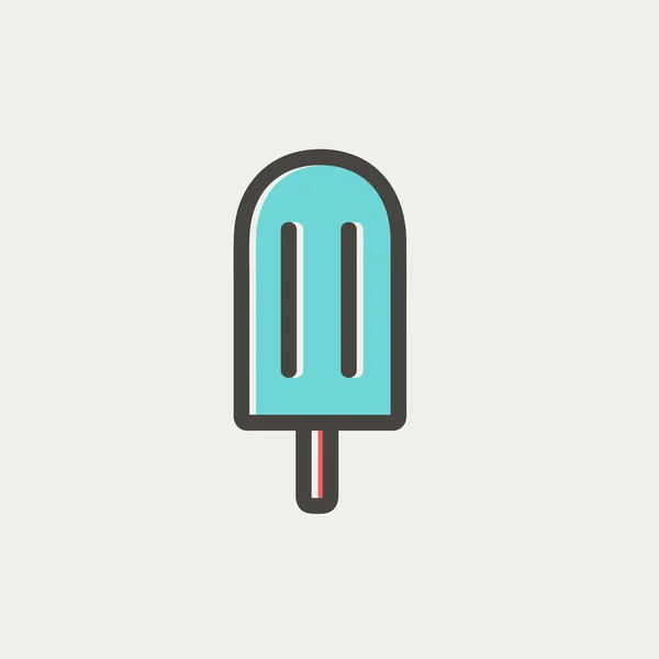 Popsicle icono de línea delgada — Vector de stock