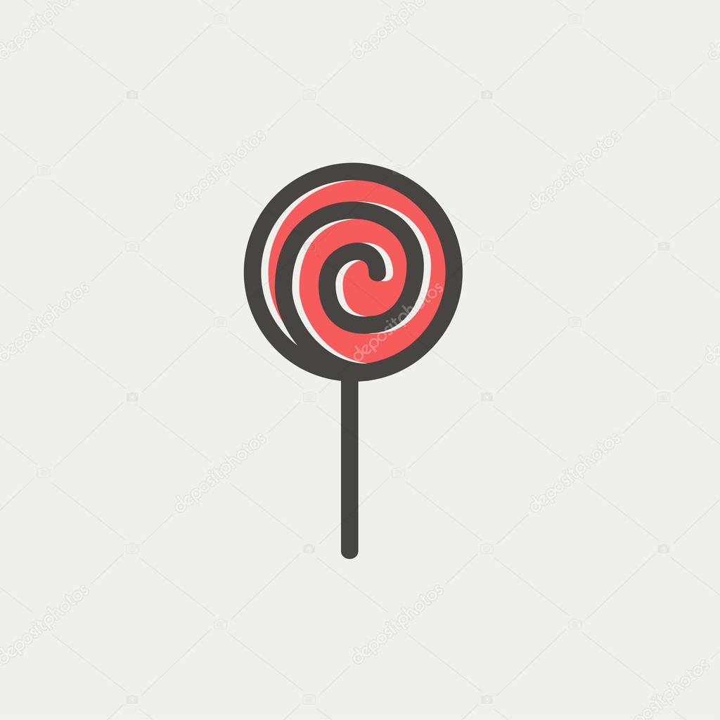 Lollipop thin line icon