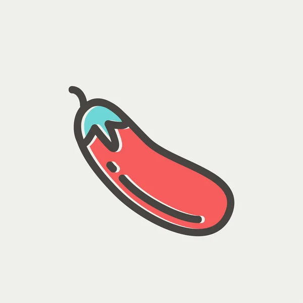 Berenjena fruta delgada línea icono — Vector de stock