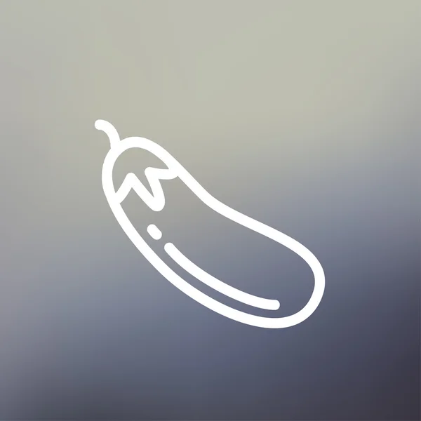 Aubergine fruit dunne lijn pictogram — Stockvector