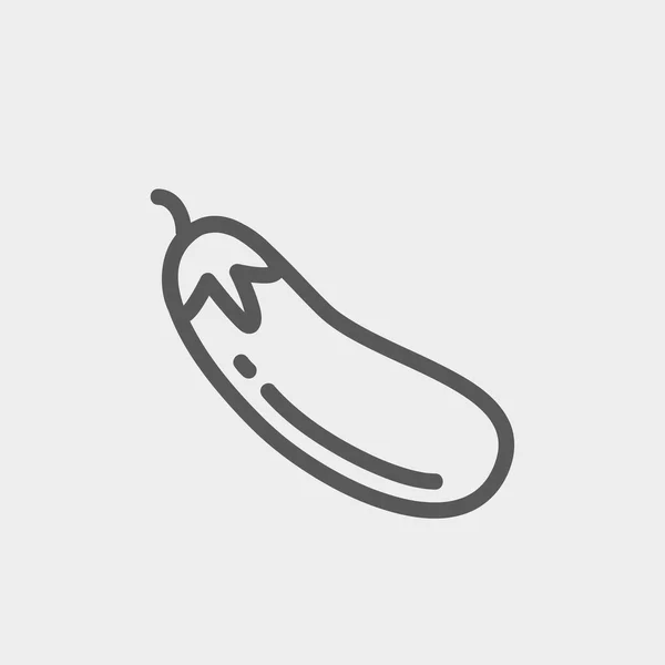 Padlizsán gyümölcs vékony vonal ikon — Stock Vector